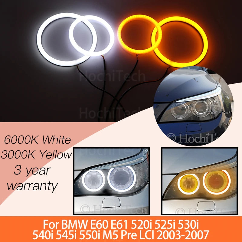 For BMW E60 E61 520i 525i 530i 540i 545i 550i M5 Pre LCI 2003-2007 1 Set White+y for BMW E61 E60 M5 2003-2007 - Canbus L