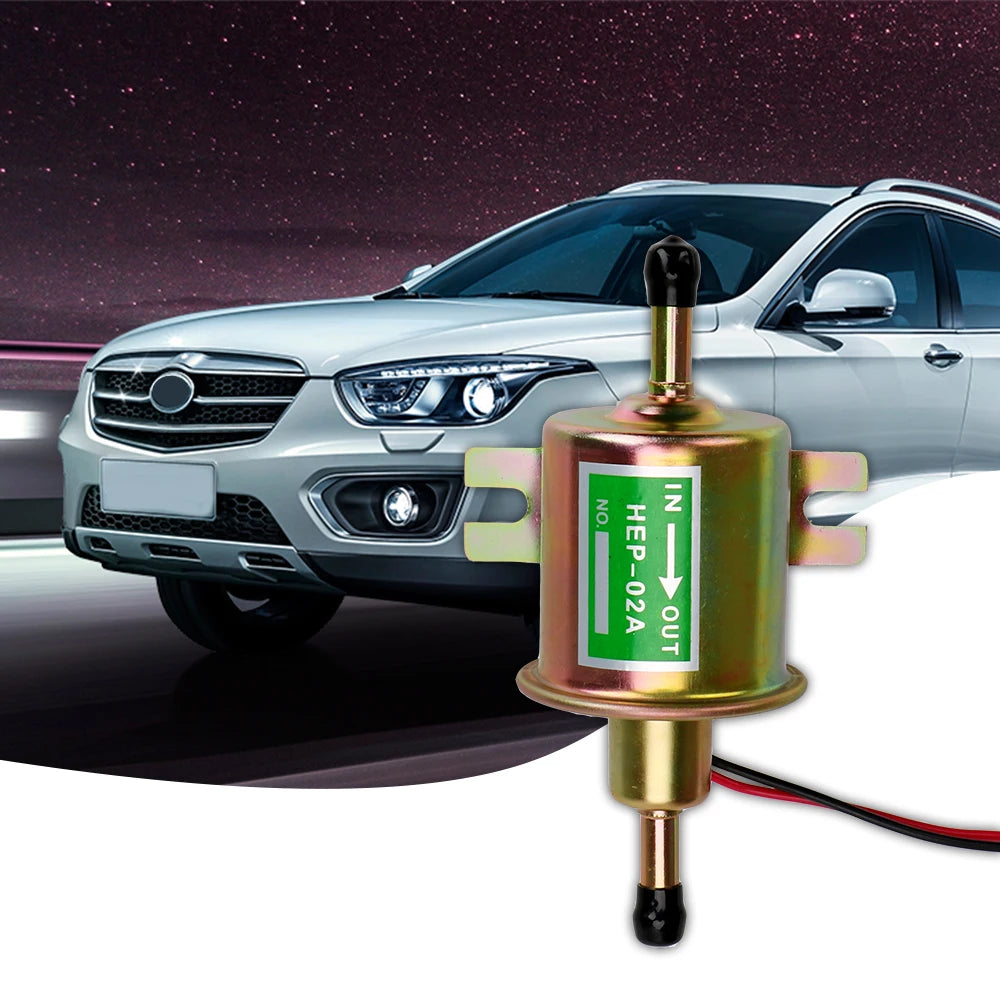 HEP-02A 12V Electric Petrol Fuel Pump For Car Carburetor Motorcycle ATV Bolt Fixing Wire Diesel  - Automotive LED Light