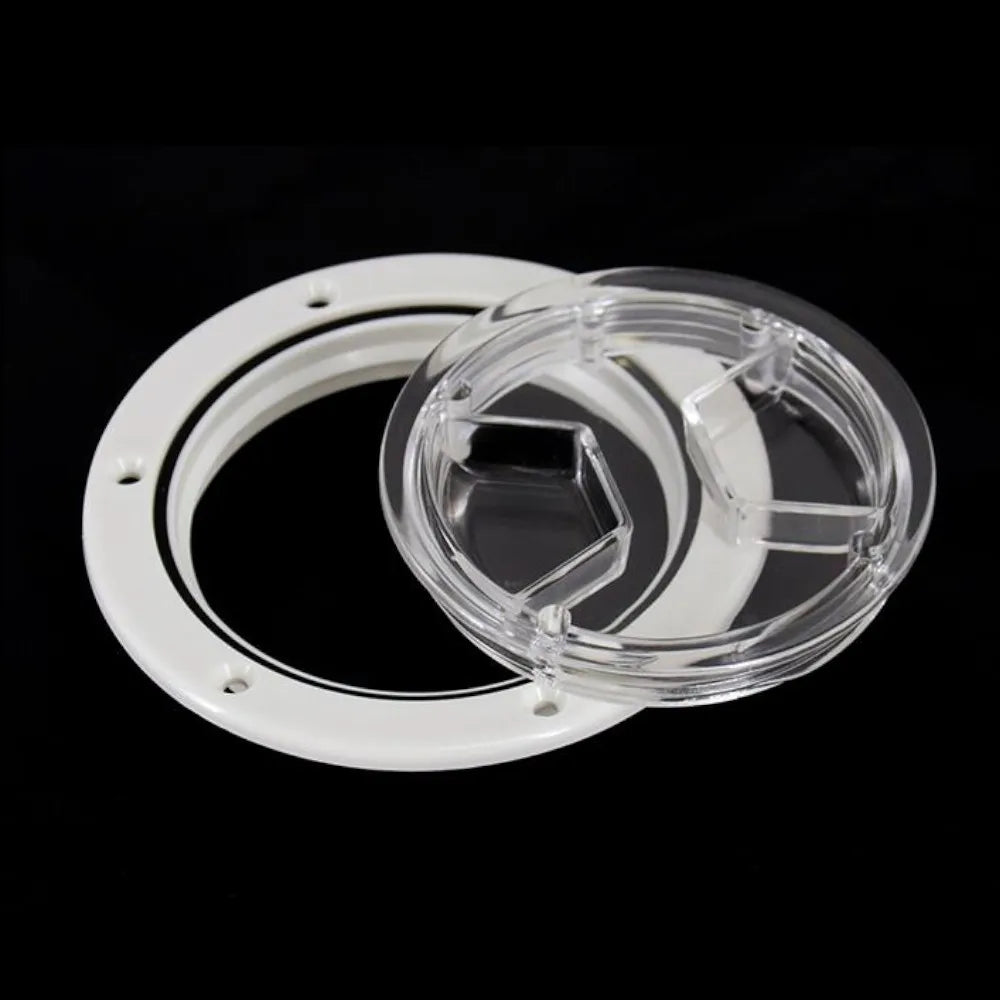 Arrival Round Deck Plate Marine Access Boat Inspection Hatch Cover Plate Cut Out ABS Plastic Ant - Automotive LED Light