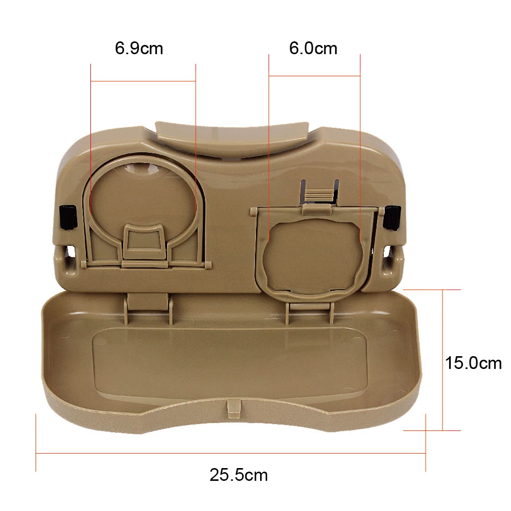 Foldable Car Back Seat Table Auto Drink Food Cup Mini Tray Holder Stand Desk Trash Bin Storage C - Automotive LED Light