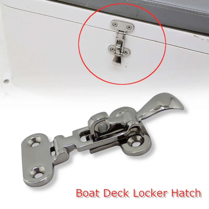 Marine Boat Stainless Steel Locker Hatch Anti-Rattle Latch Fastener Clamp 4-3/8" for marine hard - Automotive LED Light
