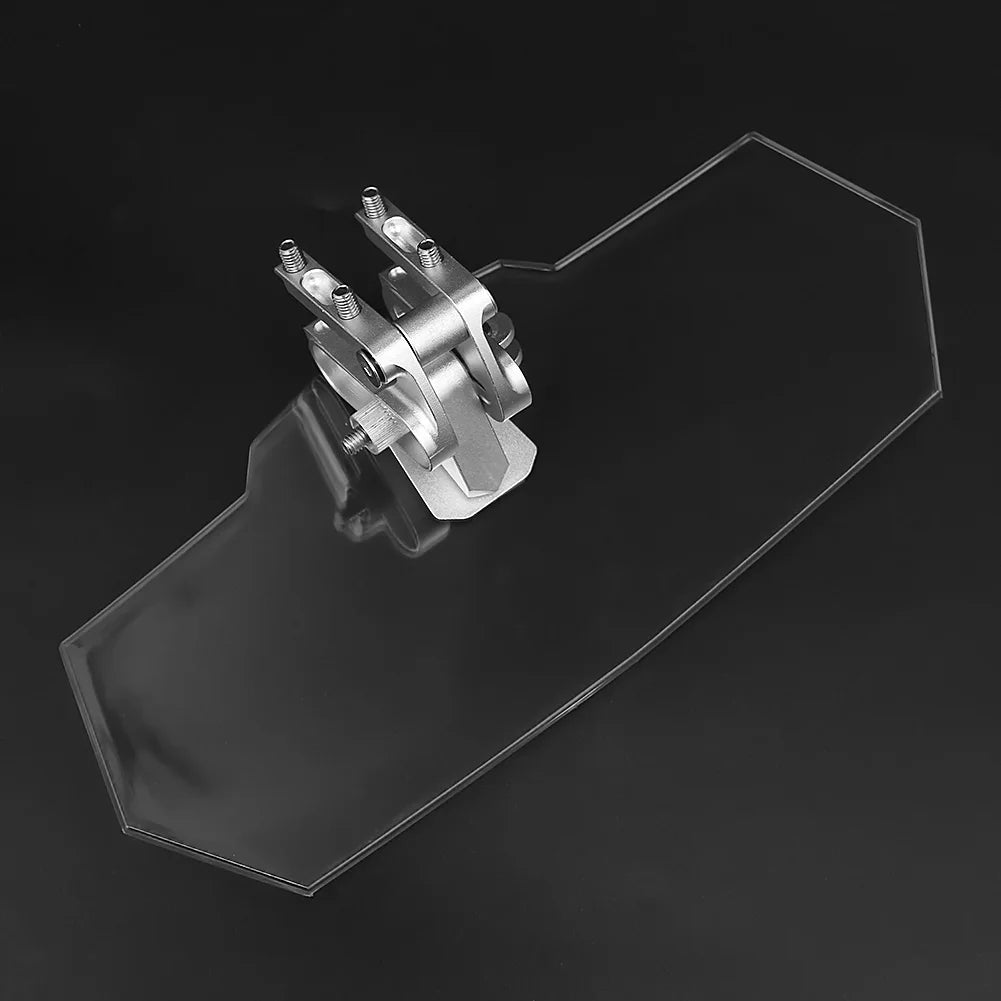 Universal Motorcycle Clear Adjustable Windscreen Wind Deflector Windshield For Kawasaki BMW Duca - Automotive LED Light