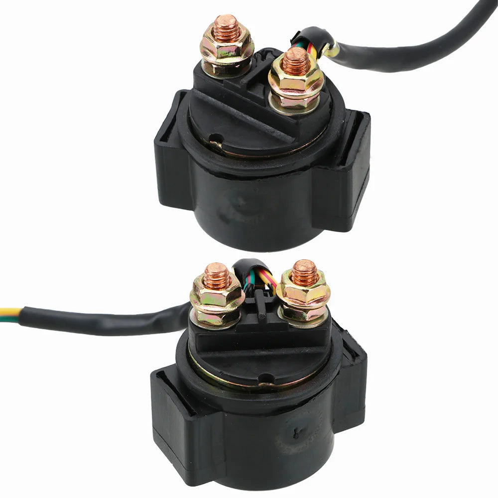 12V 20W Motorcycle Solenoid Starter Relay 2 Pin 2 Wires Accessories For GY6 50CC 125CC 150CC Sco - Automotive LED Light