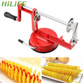 HILIFE Twisted Potato Apple Slicer Manual Stainless Steel Spiral French Fry Cutter Vegetable Spi - Automotive LED Light