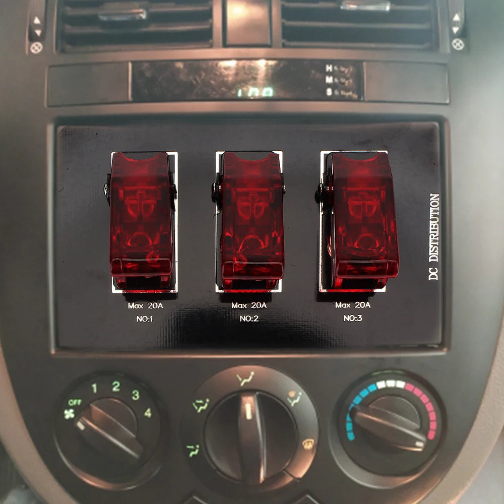24V 12V Switch Panel Racing Car Starter Ignition Start Button Light Toggle Rocker 20A Fuse Acces - Automotive LED Light