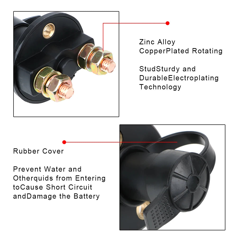 Car Battery Switch Disconnect Power Isolator 1 Removable Keys For Truck Marine ATV Cut Off Kill  - Automotive LED Light