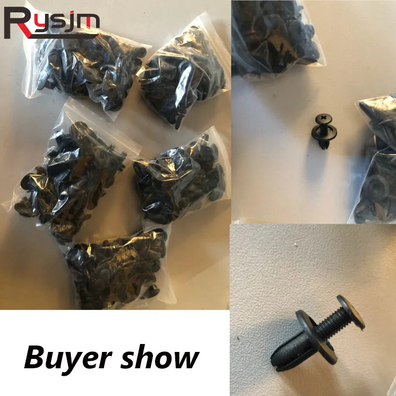 50PCS 6mm Universal Plastic Car Fastener Clip Auto Bumper Fender Push type fixing Clips Door Pan - Automotive LED Light