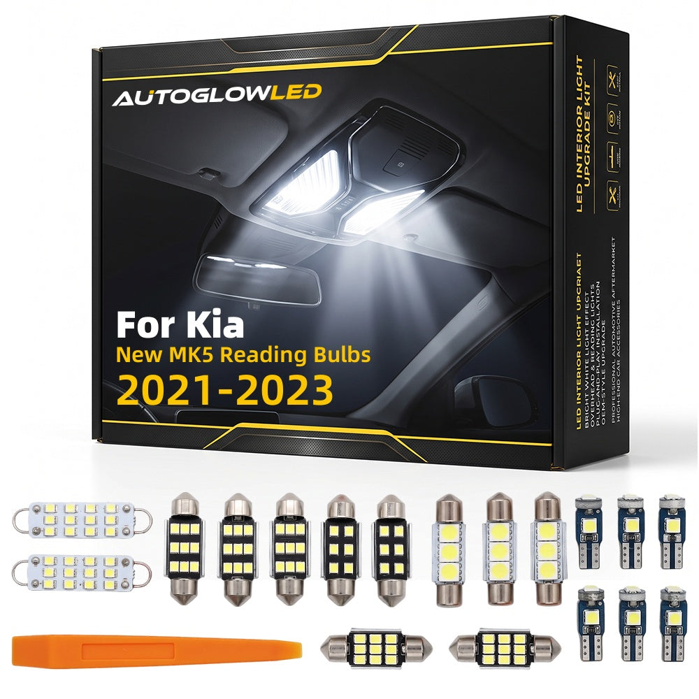 For Kia New MK5 Reading Bulbs 2021-2023 0-Piece LED Interior Light Kit Canbus Error Free | AUTOGLOWLED