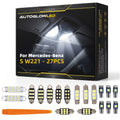 For Mercedes-Benz S W221 (2006-2013) 27PCS LED Interior Light Kit Canbus Error Free Dome Map Trunk Footwell Door | AUTOGLOWLED
