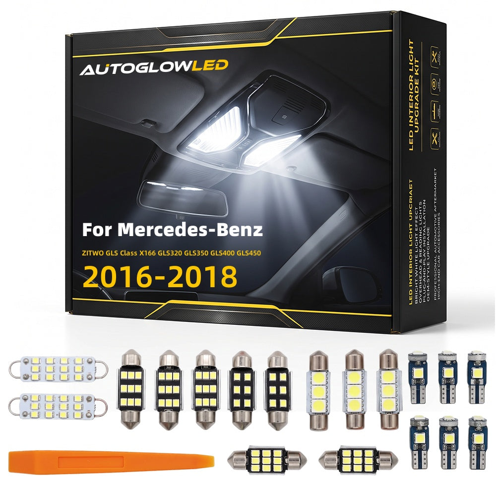 For Mercedes-Benz ZITWO GLS Class X166 GLS320 GLS350 GLS400 GLS450 2016-2018 LED Interior Light Kit Canbus Error Free Dome Map Trunk Footwell Door | AUTOGLOWLED