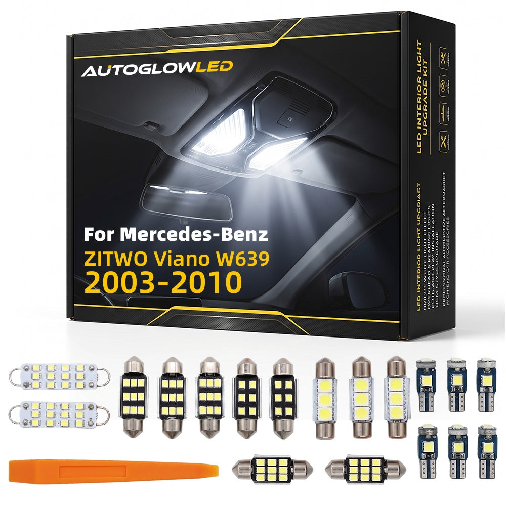 For Mercedes-Benz ZITWO Viano W639 2003-2010 LED Interior Light Kit Canbus Error Free Dome Map Trunk Footwell Door | AUTOGLOWLED