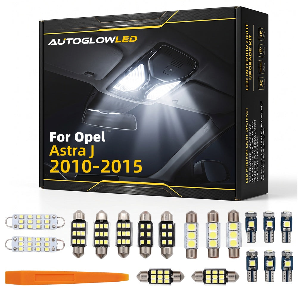 For Opel Astra J 2010-2015 0-Piece LED Interior Light Kit Canbus Error Free | AUTOGLOWLED