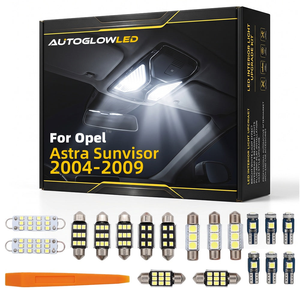 For Opel Astra Sunvisor 2004-2009 0-Piece LED Interior Light Kit Canbus Error Free | AUTOGLOWLED