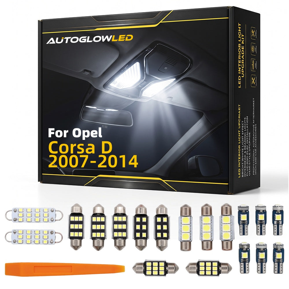 For Opel Corsa D 2007-2014 0-Piece LED Interior Light Kit Canbus Error Free | AUTOGLOWLED