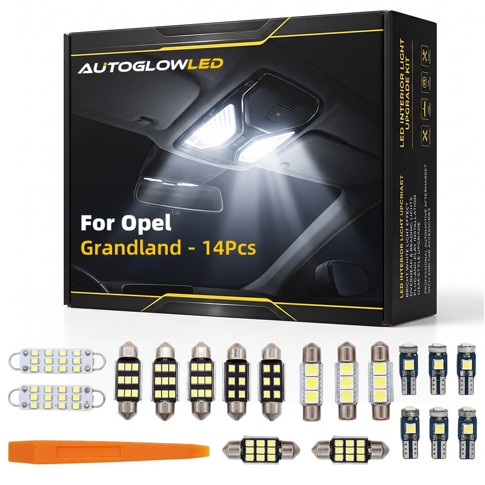 For Opel Grandland - 14Pcs  14-Piece LED Interior Light Kit Canbus Error Free | AUTOGLOWLED
