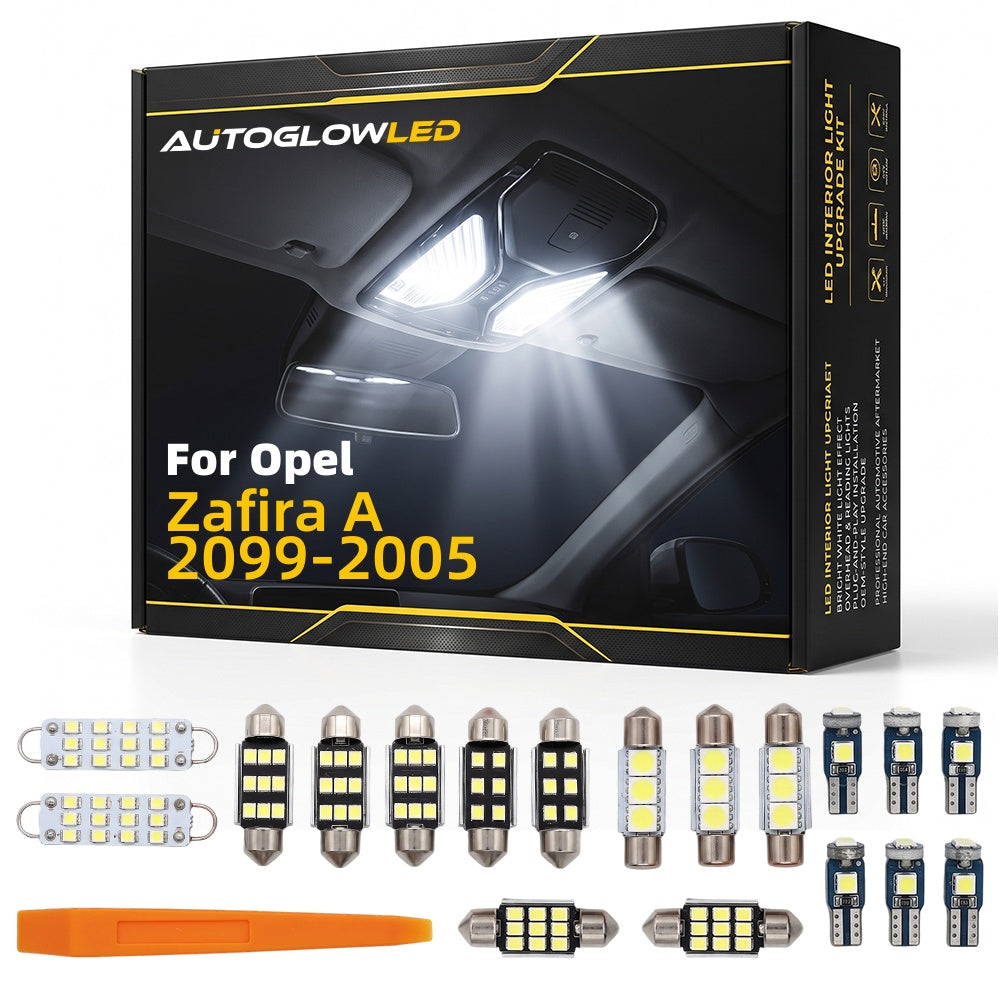 For Opel Zafira A 2099-2005 LED Interior Light Kit Canbus Error Free Dome Map Trunk Footwell Door | AUTOGLOWLED