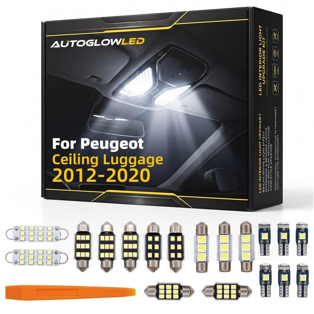 For Peugeot Ceiling Luggage 2012-2020 0-Piece LED Interior Light Kit Canbus Error Free | AUTOGLOWLED