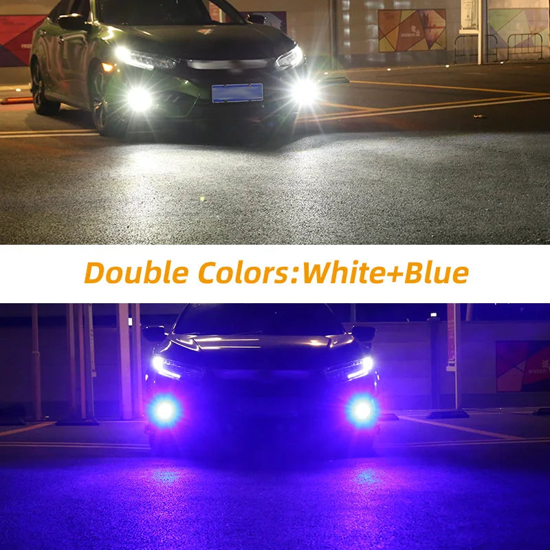 AutoGlowLED LED Fog Lamp Bulbs for VW Amarok 2011-2016, Double Color White Front Driving Light Canbus, 2Pcs
