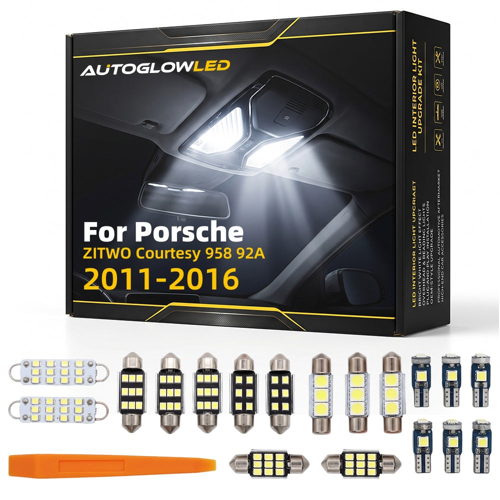 For Porsche ZITWO Courtesy 958 92A 2011-2016 LED Interior Light Kit Canbus Error Free Dome Map Trunk Footwell Door | AUTOGLOWLED