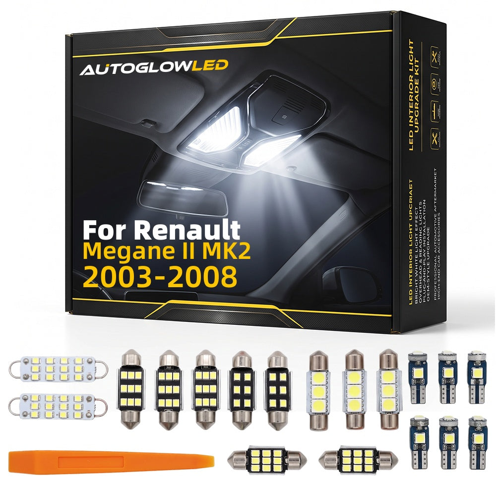 For Renault Megane II MK2 2003-2008 0-Piece LED Interior Light Kit Canbus Error Free | AUTOGLOWLED