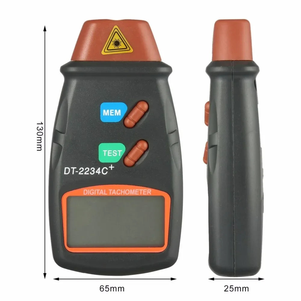 Digital Laser Tachometer Hour Meter Diagnostic Tool Non-Contact Motor Lathe Speed Gauge Revoluti - Automotive LED Light
