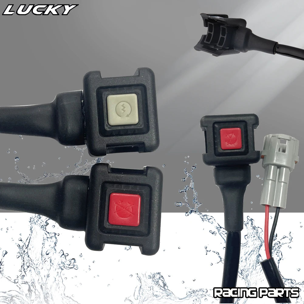 Universal Motorcycle Electric Flameout Starter Stop Button ON/OFF Kill Switch For KTM EXC-F SXF  - Automotive LED Light