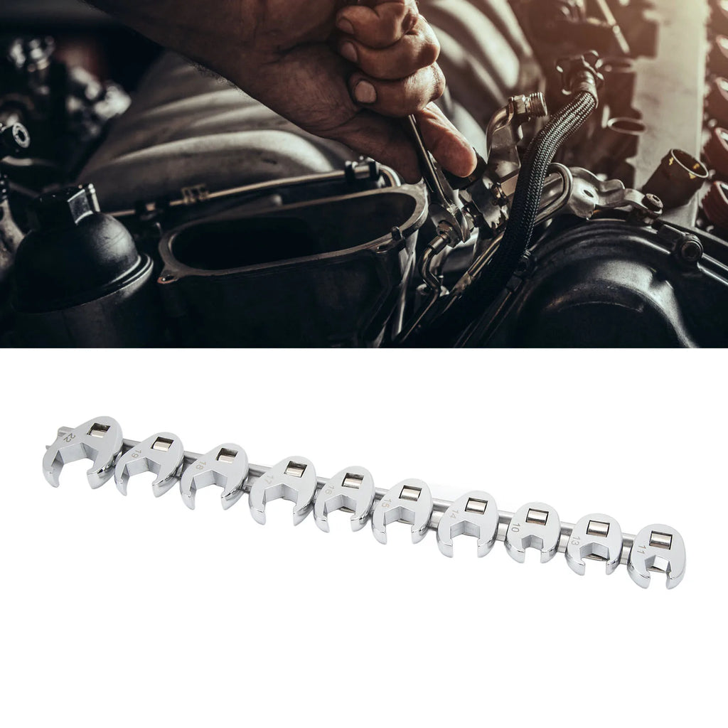 Crows Foot Wrench Set Crowfeet Wrench Adapters Easy To Use Rustproof Craved for Car Motorcycle H - Automotive LED Light