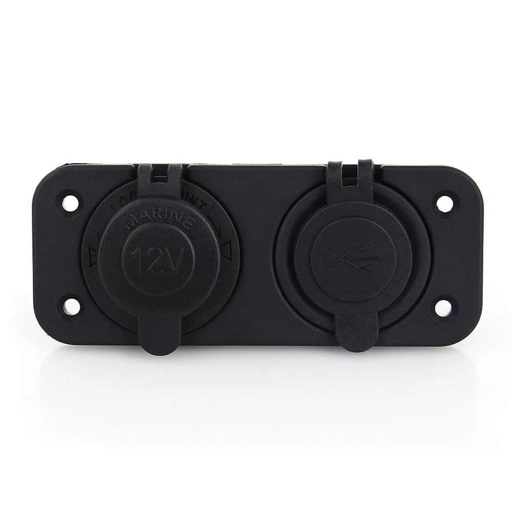 Dual USB Car Auto Cigar Lighter Socket Splitter 12V Charger Power Adapter Outlet - Automotive LED Light