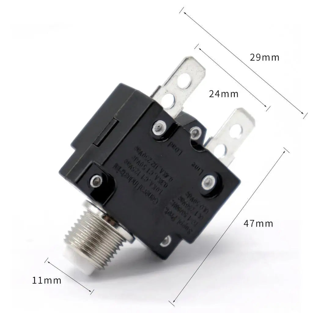 Push Button Circuit Breaker Manual Reset White Switch Waterproof Transparent Cover Overload Prot - Automotive LED Light