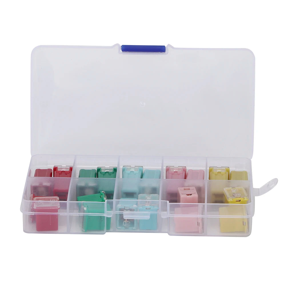 20pcs Rectangle Fuse Set Standard Car Fuse Assortment Kit 20A 30A 40A 50A 60A for Japan and USA  - Automotive LED Light