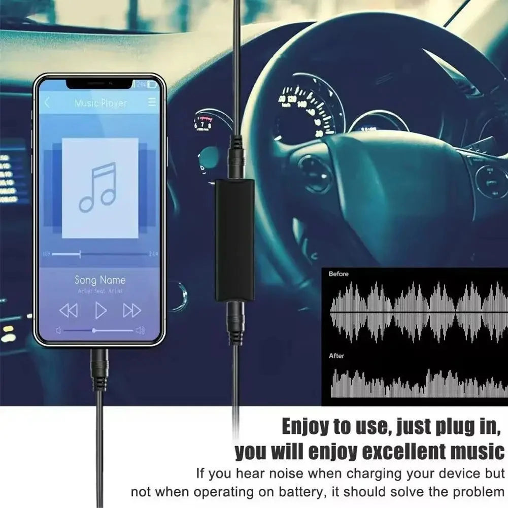 3.5mm Audio Aux Cable Anti-interference Ground Loop Noise Filter Lsolator Eliminate Cancelling F - Automotive LED Light