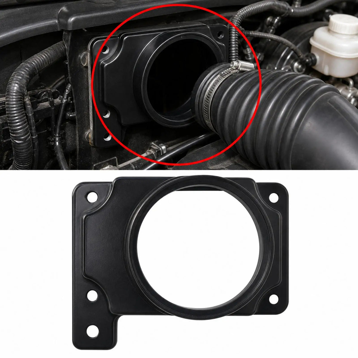 Universal Air Flow Adapter Plate 3 Inch Inlet MAF Sensor Holder for Mitsubishi Mirage Galant Str - Automotive LED Light