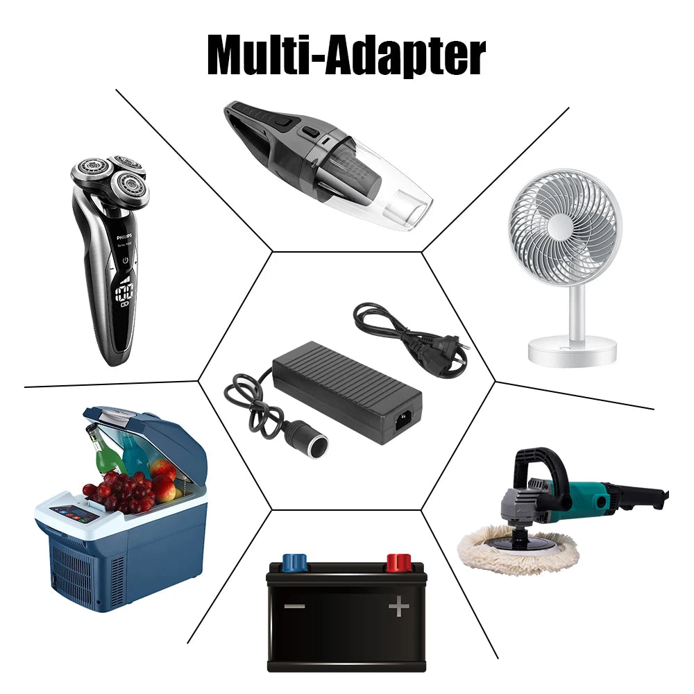 110V/ 220V to 12V 15A Power Adapter AC/DC Convert Supply Lighter Cigarette Lighter Converter EU  - Automotive LED Light