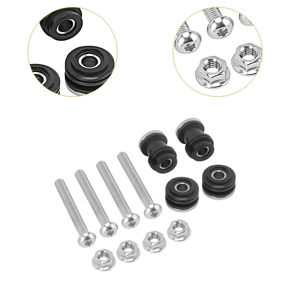 Iron Motorcycle Backrest Screws Kit Practical Sissy Bar Docking Hardware Quick Install for Sport - Automotive LED Light