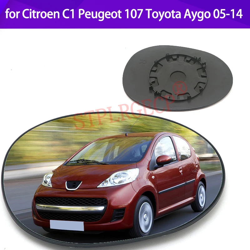 Stplrgecp Passenger Side Driver Side Left or Right Door Side Wing Mirror Glass L for Peugeot C1 - Automotive LED Light