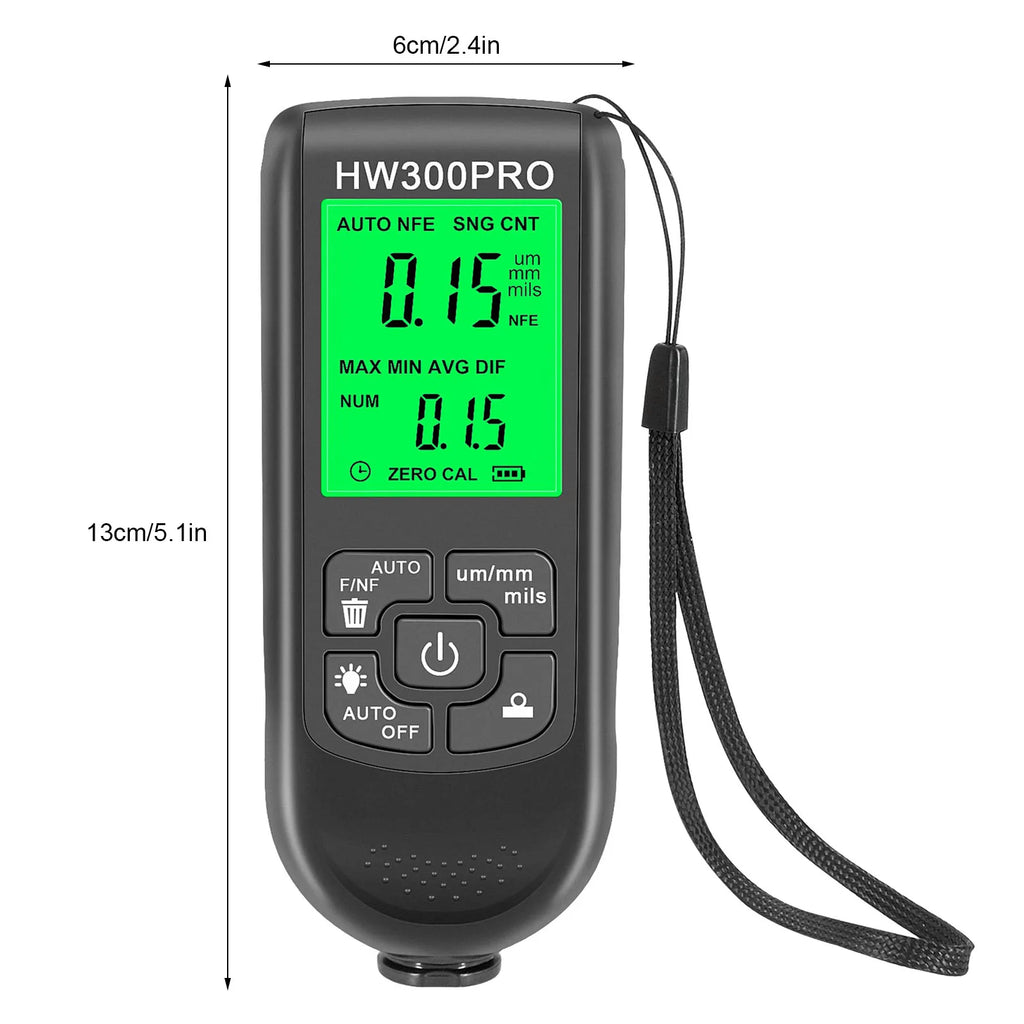 Car Thickness Gauge for Cars Film Automatic Thickness Gauge 0-2000UM Fe & NFe Probe Measuring Ga - Automotive LED Light
