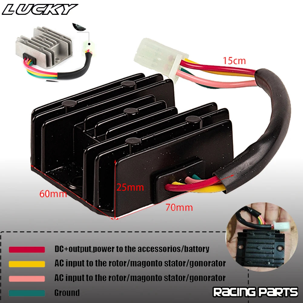 4 Wires Voltage Regulator Rectifier Motorcycle Boat Motor Mercury ATV GY6 50 150cc Scooter Moped - Automotive LED Light