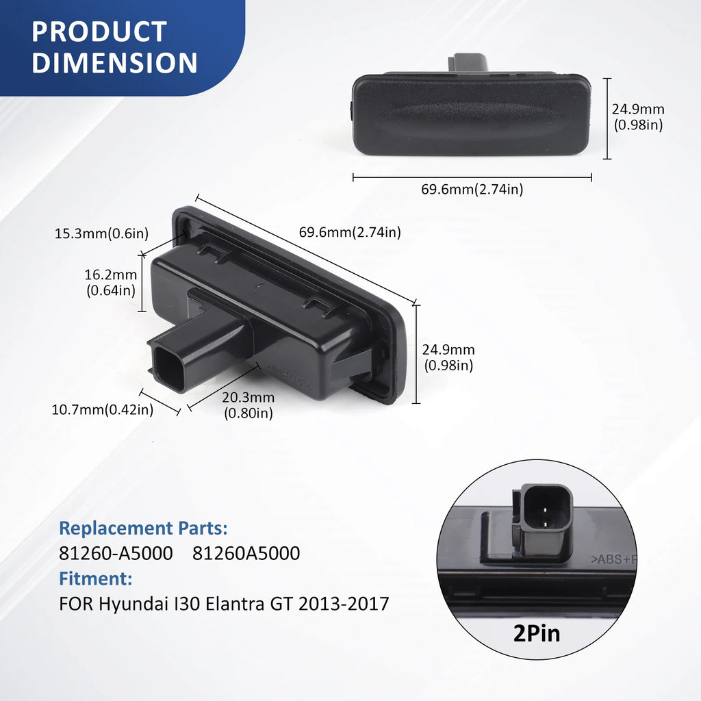 81260-A5000 Rear Trunk Lock Boot Release Switch Tailgate Button for Hyundai Elan for Hyundai A5000 2013-2018 - Automotiv