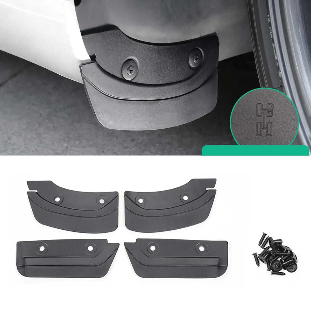 High Flexibility Mud Flaps Durable Splash Guards Mudguard Protector Fit for Tesla Model - Automotive LED Light