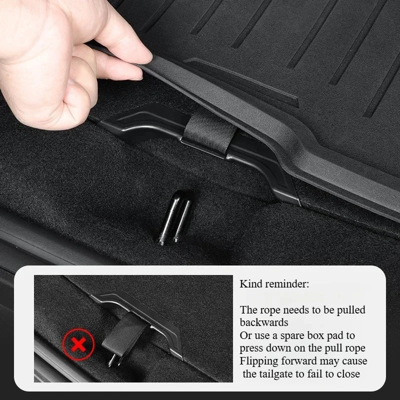 Car Rear Trunk Rope Draw String Hook Loop Organizer for Tesla Model Y Juniper 2025 Trunk Cover H - Automotive LED Light