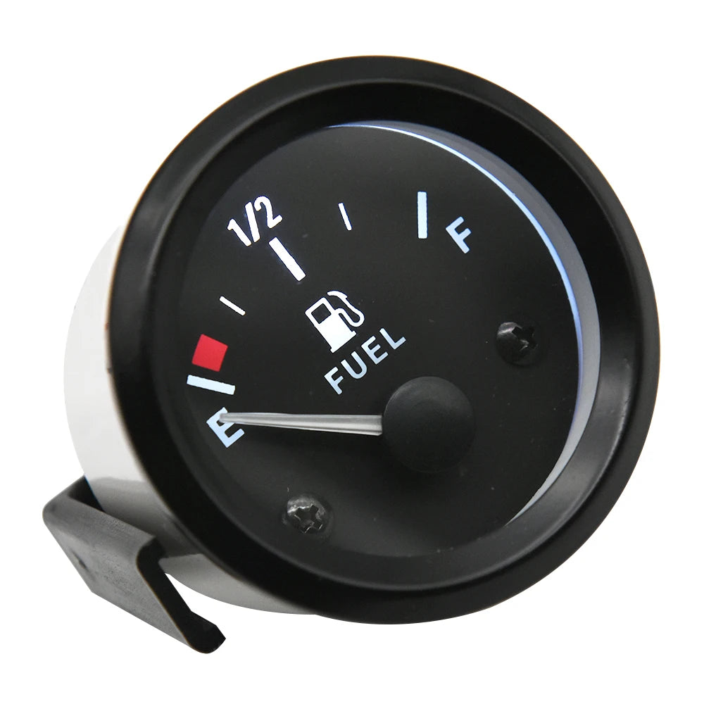 AD 52mm Fuel Gauge Universal Fuel Level Gauge Meter 240-33ohm Signal with White Backlight 12V Bl - Automotive LED Light