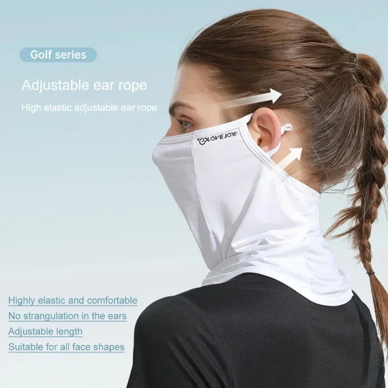 Cycling Face Mask Unisex Ice Silk Breathable Balaclava Ultraviolet Face Mask UV Blocking Militar - Automotive LED Light