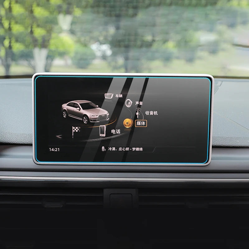 Car GPS Navigation Screen Tempered Glass Protector Display Film For Audi A4 B9 S for Audi B9 S5 Q5 - Automotive LED Ligh