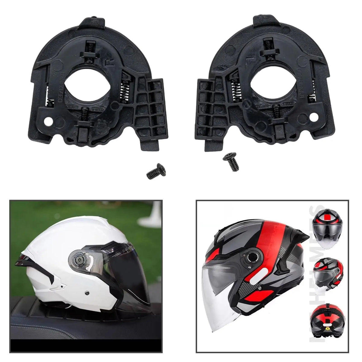 2 Pieces Helmet Visors Shield Base Practical Premium Easy to Install Left and Right Accessories  - Automotive LED Light