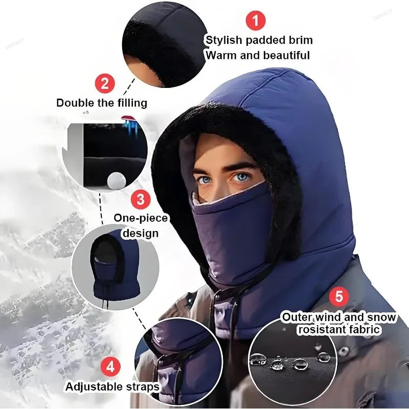 Ear Protection Winter Hat Men Women Thick Velvet Trapper Hat Windproof Thermal Fleece Lined Cold - Automotive LED Light
