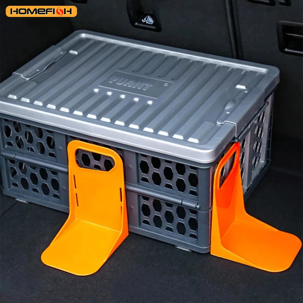 2/1pcs Auto Trunk Organizer Rack Luggage Box Stand Shake-proof Fence Storage Holder Tools Multif - Automotive LED Light