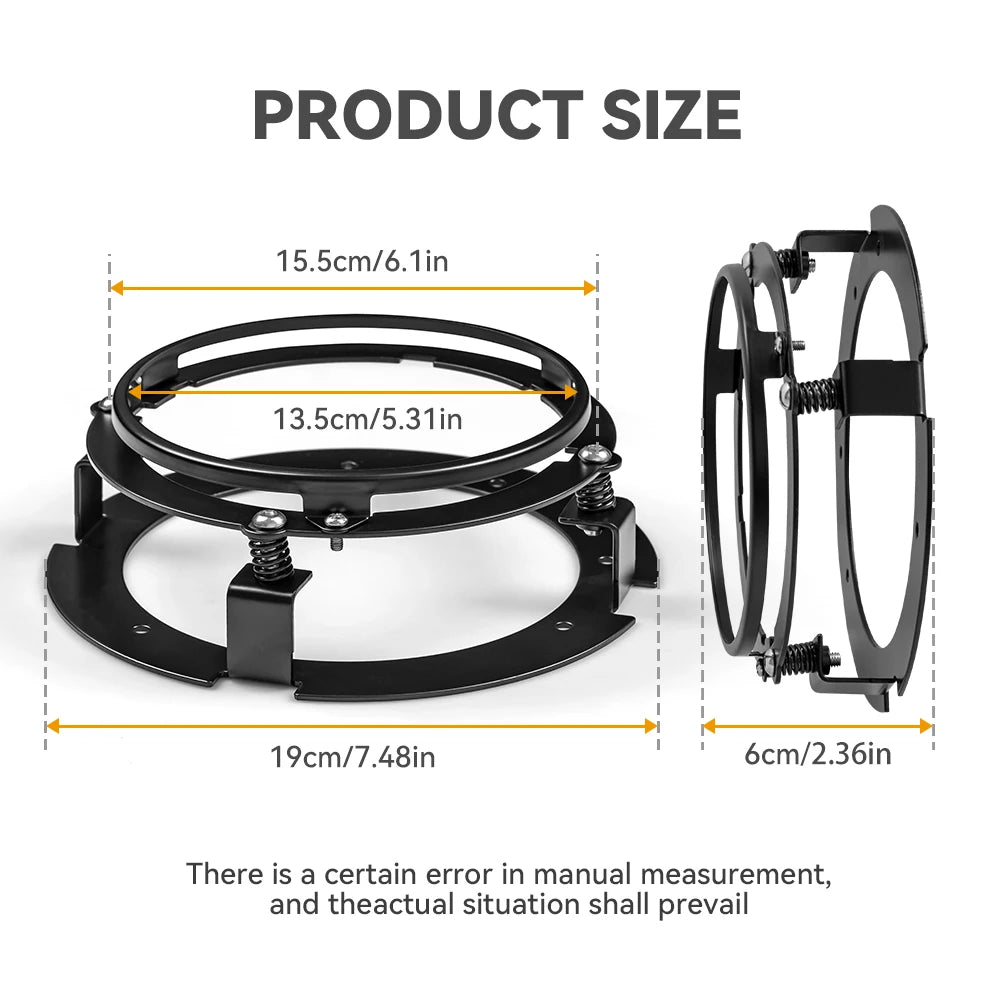 5.75 inch Headlight Bracket Kit Black / Chrome 5 3/4" for Motorcycle Ring Mount Brackets Auto Pa - LED Motorcycle Light