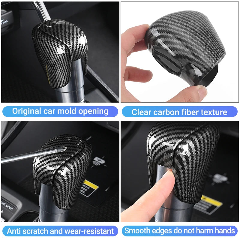 For Honda CR-V CRV 6th Gen 2023 2024 2025 Car Gear Shift Knob Gear Head Cover ABS Carbon Fibre / - Automotive LED Light