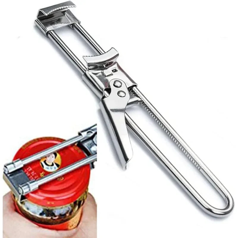 Adjustable Multi-Function Bottle Opener Stainless Steel Lids Off Jar Opener Labor-Saving Screw C - Automotive LED Light