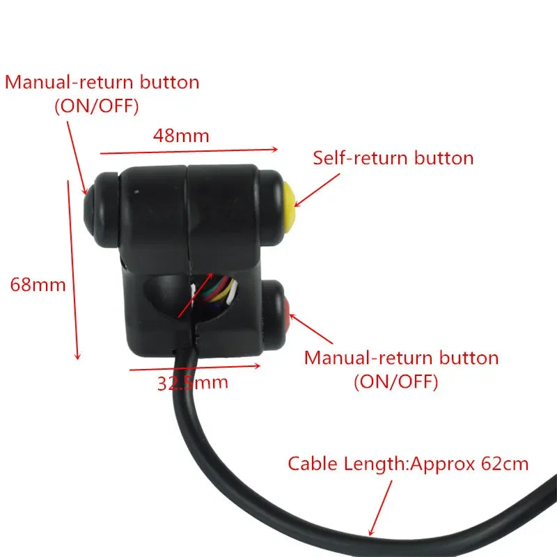 7 Wires Aluminum Motorcycle 7/8" 22mm Handlebar Switches Headlight Hazard Brake Fog Light Horn O - LED Motorcycle Light